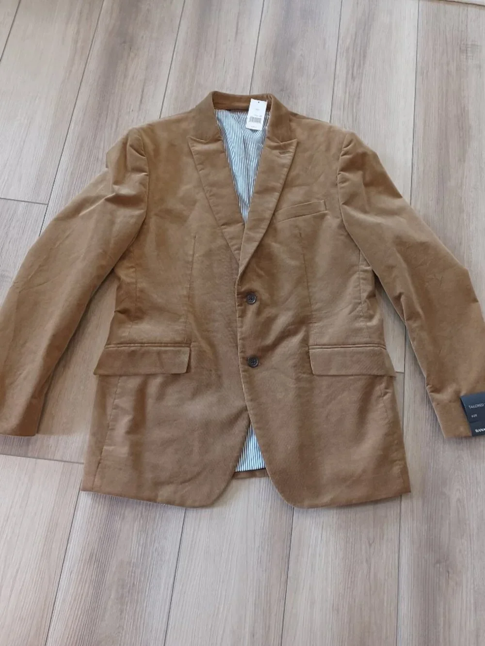 NWT Banana Republic Duca Visconti Italian Corduroy Blazer 44R Tailored Fit Tan